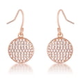 thumbnail image 1 of Precious Stars Rose Goldtone Cubic Zirconia Round Disc Dangling Hook earrings, 1 of 1