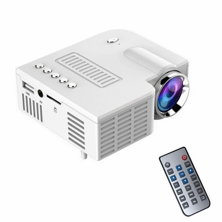 Multimedia Smartphone - LCD Mini Movie Projector Multimedia Home Theater Video Projector with HDMI Cable, Support 1080P HDMI USB SD Card VGA AV TV Laptop Game iPhone Android Smartphone