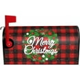 thumbnail image 2 of Merry Christmas Mailbox Covers Magnetic Standard Size 18 X 21 Winter Xmas Wreath Red Buffalo Plaid Mailbox Cover Holiday Decorations Mailbox Wrap Post Letter Box Cover Decor for Home Outdoor Garden, 2 of 6