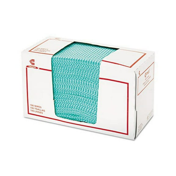Wet Wipes 14 x 21 14 x 21, White/Green, 100 Towels/Pack, 9/Carton