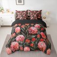 thumbnail image 2 of Manfei Pink Flower Print Bedding Comforter Set 7-Piece for Girls, French Style Floral King Bedding Sets, Retro Western Theme Reversible Bed Sheets, Ultra Soft Home Decor, 2 of 7