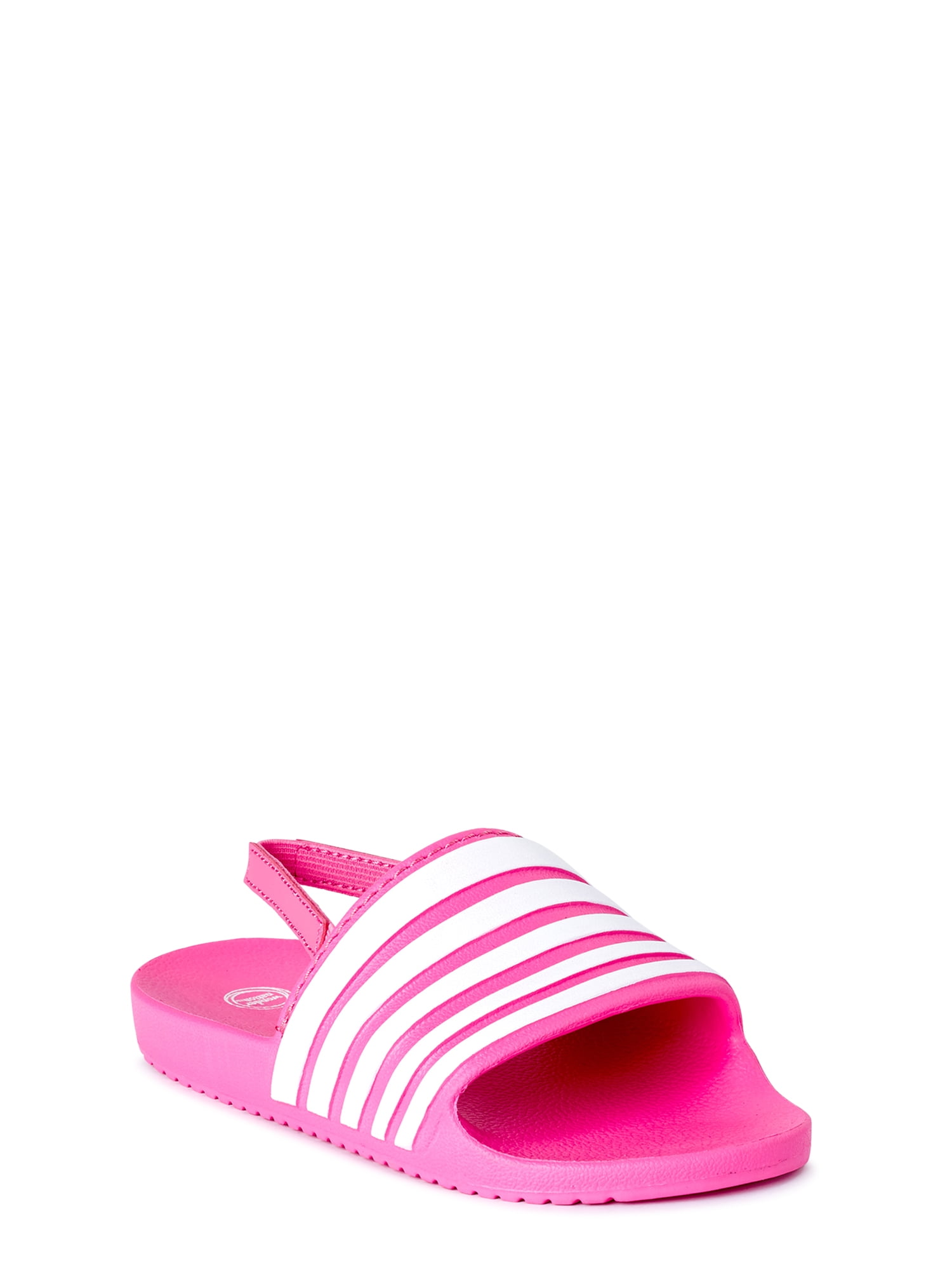 Kids Size 3 4 5 6 7 Childs White Pink Poppy Trolls Sandals Stretchy EVA Shoes 