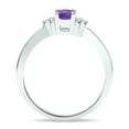 thumbnail image 2 of SZUL Women's Amethyst and Diamond Half Moon Ring in 10K White Gold, 2 of 5