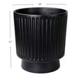 thumbnail image 4 of Hometrends 10" Ceramic Round Striped Planter Pot-Black, 4 of 8