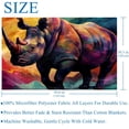 thumbnail image 5 of Rhinoceros Fluffy Blanket: Microfiber Throw Blanket, Soft and Warm, Lightweight – for Sofa, Bed, Couch, Office, and Camping!, 5 of 6