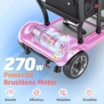 thumbnail image 4 of EAGLOG Light Weight 4 Wheels Mobility Scooter for Seniors, Electric Folding Wheelchair Device for Travel, 12.4 Miles Range, Pink, 4 of 14