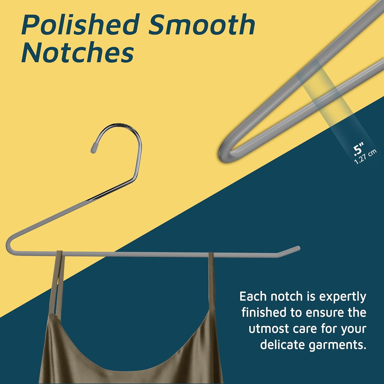 Metal Pants Hanger Set - 30 Pieces Elegant Non-Slip Closet Space Saving Hanger Set for Pants, Trouser, Blankets, and Jeans with Open Ended Sleek Design - Gray