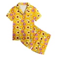 thumbnail image 5 of NIEWTR Halloween Pajamas Girls Pumpkin Ghost Print Short Sleeve Button Down Girls PJS Kids Sleepwear Nightwear Loungewear Set Kids Pajamas Girls, 5 of 5