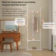 thumbnail image 5 of Solid Wood Coat Rack, Freestanding Heavy Duty Coat Tree with 2 Hanging Bars/Shelves & 5 Hooks, Easy to Assemble Clothes Rack for Entryway, Living Room, Bedroom, White Finish, 5 of 7