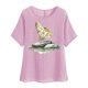 thumbnail image 5 of Vestidos Casuales Para Mujer, Blusas De Mujer De Moda Camisetas estampadas de moda para mujer, blusas casuales de lino holgadas de manga corta con cuello redondo y raglán, 5 of 7