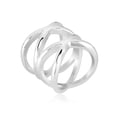 thumbnail image 4 of ELYA Jewelry Women's Polished Split Crisscross Orbit Steel Ring, 4 of 5