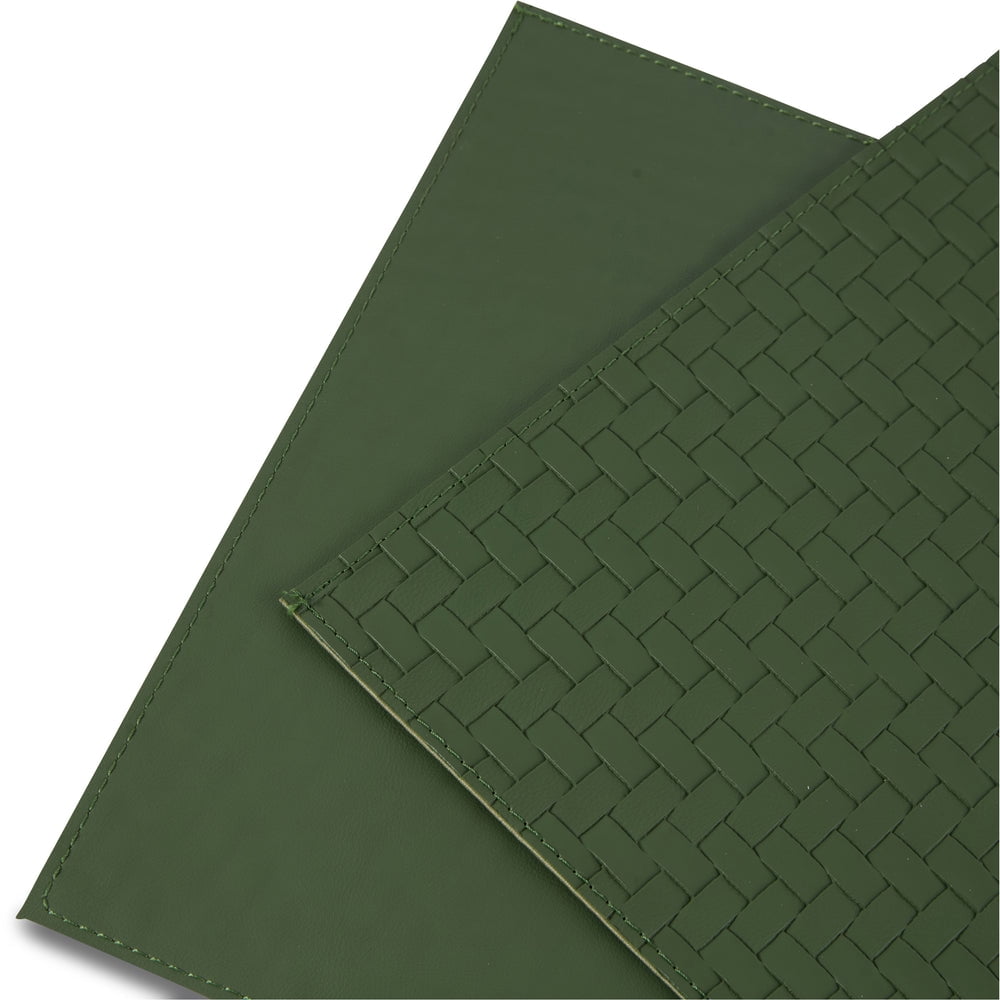 Ala Carte by Dainty Home Lausanne Braided Textured Faux Leather Placemats – Set of 4, Reversible, Non-Slip, Washable, Heat & Tear Resistant – 12x18 in Dining Table Mats