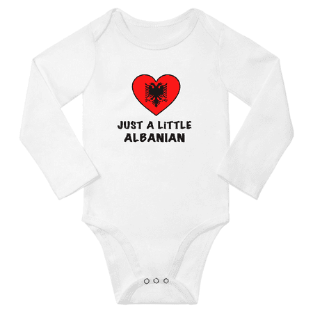 

Just a Little Albanian Baby Long Sleeve Bodysuit (White 18 Months)
