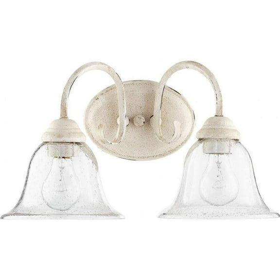 Lyndhurst Highway 2 Light Bathroom Light in Bailey Street Home Home Collection Style 16.5 inches Wide By 9 inches High-Persian White Finish-Clear