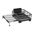 thumbnail image 1 of Estante de secado de platos colador de platos extensible regalos de gran capacidad organizador de acero de carbono negro resistente para, 1 of 8