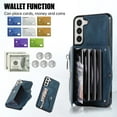 thumbnail image 2 of SaniMore for Samsung Galaxy S22 Case, Samsung Galaxy S22 Wallet Case for Women Men, PU Leather RFID Blocking Wristlet Zipper Shoulder Strap Cover with Card Holder Kickstand, Blue, 2 of 10