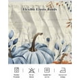 thumbnail image 5 of Orange Blue Bed Skirt California King Size 16in Drop, Fall Pumpkin Eucalyptus Leaf Retro Thanksgiving Wrap Around Dust Ruffle Bedskirts, Wrinkle&Fade Resistant Easy Fit Bedskirt with Elastic, 5 of 8