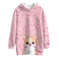 thumbnail image 4 of Psesaysky Cartoon Corgi Print Girls Hoodies Kids Long Pullover Hooded Sweatshirt Long hoodies for Girls Hoodie Dress with Pockets for 5-6 Years, 4 of 7