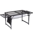 thumbnail image 2 of IVV Folding Grill Table, Outdoor Foldable Camping Table, 4.7 FT Portable Picnic Table Adjustable Height & Mesh Bag, Lightweight Aluminum Tables with Wing Panels for Outside BBQ, Yard, Black, 2 of 7