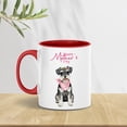thumbnail image 2 of Happy Mother's Day Schnauzer Love Dog Mom Heart Flower 11oz Accent Two-tone Mug Miniature Schnauzer Dog Lover Coffee Tea Cup - 12004, 2 of 5