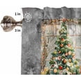 thumbnail image 2 of Christmas Grey Kitchen Curtains and Valances Set, Rod Pocket Curtains Tier Farmhouse Window Curtains 24 Inch Length, Winter Pine Tree Snowflake Ball 3 Piece Kitchen Curtains Set, 2 of 6