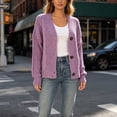 thumbnail image 5 of akafmk Cardigan Sweaters for Women Cable Knit Button Up Cardigan Long Sleeve Sweater Top Solid Color Fall Outfits, Size L, 5 of 6