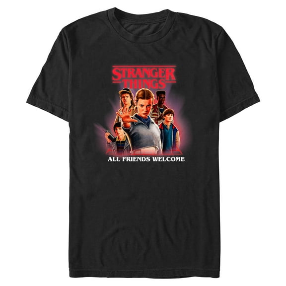 Netflix Men's Stranger Things All Friends Welcome Classic Logo T Shirt