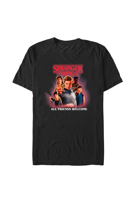 Netflix Men's Stranger Things All Friends Welcome Classic Logo T Shirt