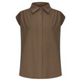 thumbnail image 4 of Camisas de Manga Larga para las Mujeres de Ajuste Suelto de las Mujeres de Algodón de Lino Blusa Casual Cuello en V, Poliéster, 4 of 7
