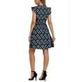 thumbnail image 3 of Vestido de verano casual con volantes y escote en V de manga corta INSPIRE CHIC para mujer XS azul marino, 3 of 6