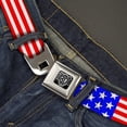 thumbnail image 2 of Buckle-Down Belt, Seatbelt Buckle Belt, Americana Stars Stripes Red White Blue, Youth 22 to 32 Inches, 2 of 9