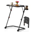 thumbnail image 1 of Table d'appoint pliante Homy Casa réglable en hauteur, cadre noir mat, 1 of 13
