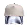 thumbnail image 2 of HuangHuanChen Trucker Hat Striped Brim Baseball Cap For Women Men Two Tone Lightweight Soft Adjustable Curved Bill Dad Hat Casual Outdoor Sun Hat Blue A, 2 of 4