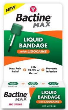 (2 pack) Bactine Max Liquid Bandage with Lidocaine Wound Cleaning Liquid Bandage Covers & Protects, .30 oz