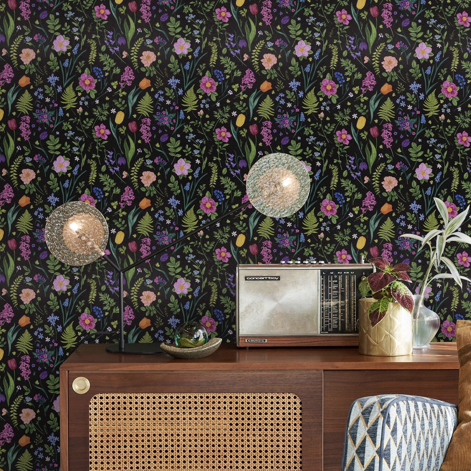 Abyssaly Floral Peel and Stick Wallpaper 17.7" x 118" Self-adhesive Removable Wall Paper Flower Vinyl Contact Paper for Home Decor