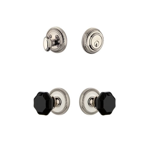 Grandeur 851319 Newport Solid Brass Rose Single Cylinder Keyed Entry Deadbolt And Knobset