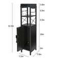 thumbnail image 4 of VECELO Small Bathroom Storage Cabinet, Corner Floor Cabinet with Toilet Paper Holder and Shelves, Black, 4 of 10