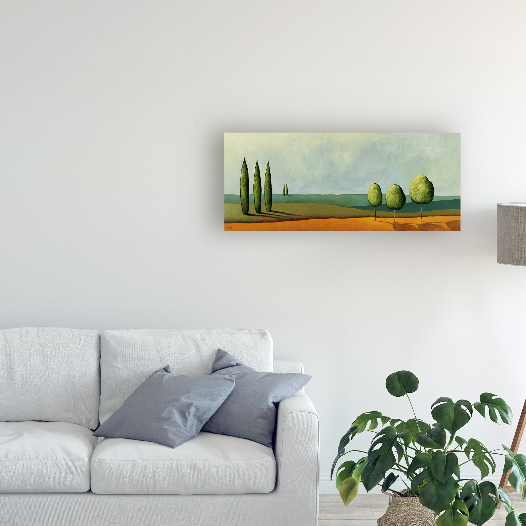 Trademark Fine Art 'Green Tuscan Paint Landscape 3' Canvas Art by Pablo Esteban
