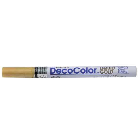 Marvy Uchida Extra Fine Line Opaque Paint Markers, Gold, Sold Individually