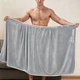 thumbnail image 4 of Ceisia Men Quick Absorbent Terry Cloth Snap Adjustable Wrap Bath Towel Wearable Bath Skirt For Shower Spa Gym Swimming Pool Use Gift, 4 of 9