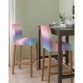 thumbnail image 2 of Pink Purple Teal Ombre Cream Bar Stool Covers Set of 6, Modern Abstract Art Aesthetics Stretch Bar Chair Covers with Backs, Removable Pub Counter Height Chair Cover for Kitchen Dining Room Cafe, 2 of 7