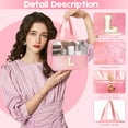 thumbnail image 3 of Bolsa de maquillaje Junesters Initial, transparente, personalizada, de PVC rosa, 3 of 6