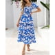 thumbnail image 4 of Vestido casual BTFBM para mujer con cuello cuadrado y manga abullonada, 4 of 9