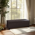 thumbnail image 7 of BELLEZE Storage Ottoman Bench Footstool - Amherst (Brown), 7 of 7