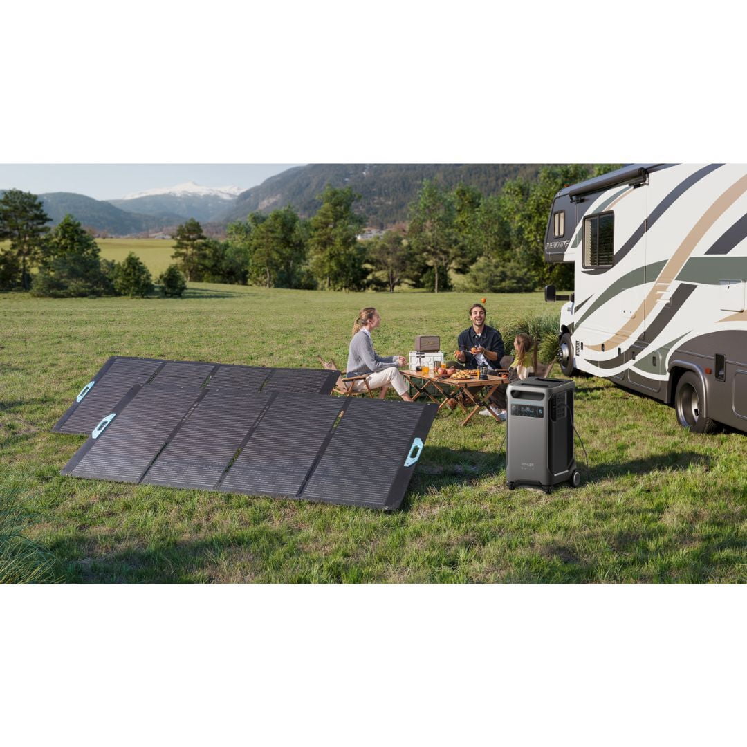 Anker SOLIX F3800 6000W Backup Power Station with Expansion Battery and 400W Solar Panel for Home, RV, and EV Charging (Black)