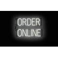 thumbnail image 1 of SpellBrite ORDER ONLINE LED Sign for Business. 21.0" x 15.0" White ORDER ONLINE Sign Has Neon Sign Look With Energy Efficient LED Light Source. Visible from 500+ Feet, 8 Animation Settings., 1 of 4