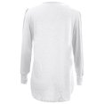 thumbnail image 6 of vigerkar Womens Long Length Sleeve Tops Casual Crew Neck T Shirt Pleated Loose Fit Blouses (White, S), 6 of 7