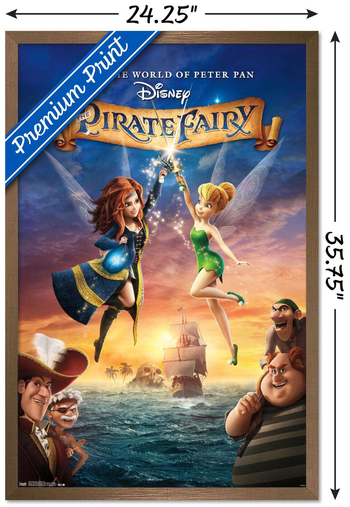 Disney Tinker Bell - Pirate Fairy Wall Poster, 22.375" x 34", Framed