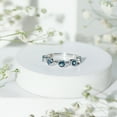 thumbnail image 4 of Rosec Jewels Natural London Blue Topaz Half Eternity Ring for Women - AAA Quality Blue Topaz Stacking Ring - Ready to Gift, 10K White Gold, US 12.50, 4 of 9