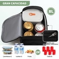thumbnail image 3 of Loncheras para Mujer Hombre, Bolsa de Almuerzo Aislada, Lonchera Termica Adultos Impermeable, Lonchera Térmica Almuerzos Portátil Lunchera para Picnic, Oficina, Negro, 3 of 4